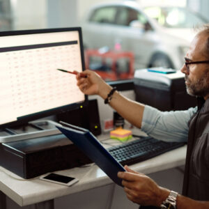 Man working at a computer